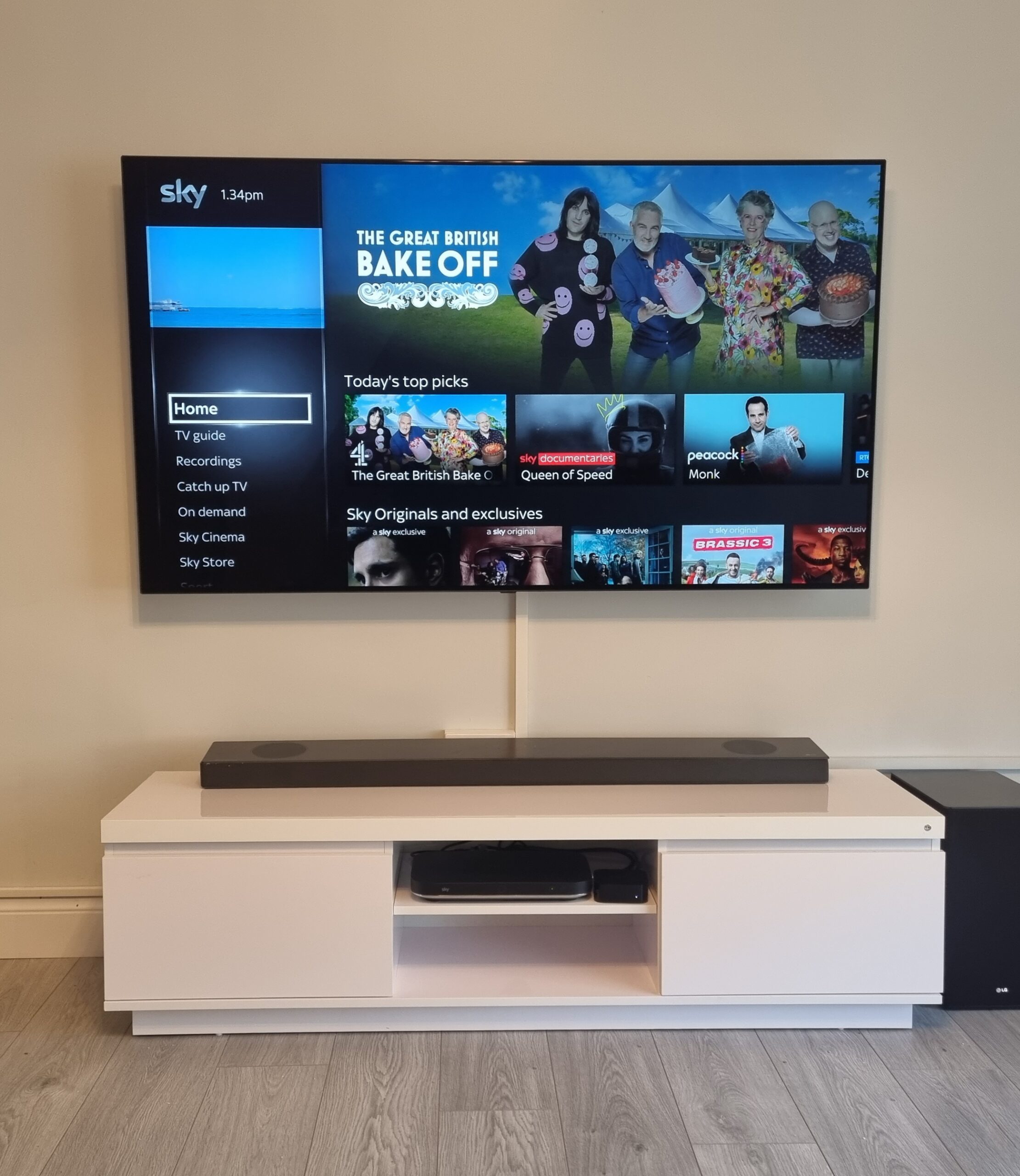 Wall mounted TV installation 11