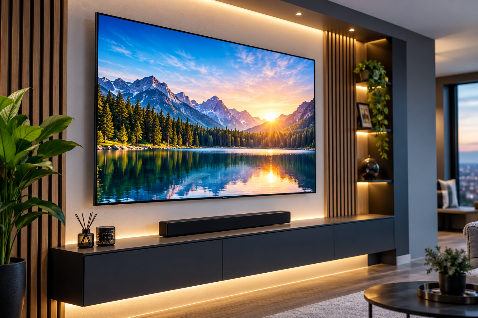 State of the art TV wall mounting installation