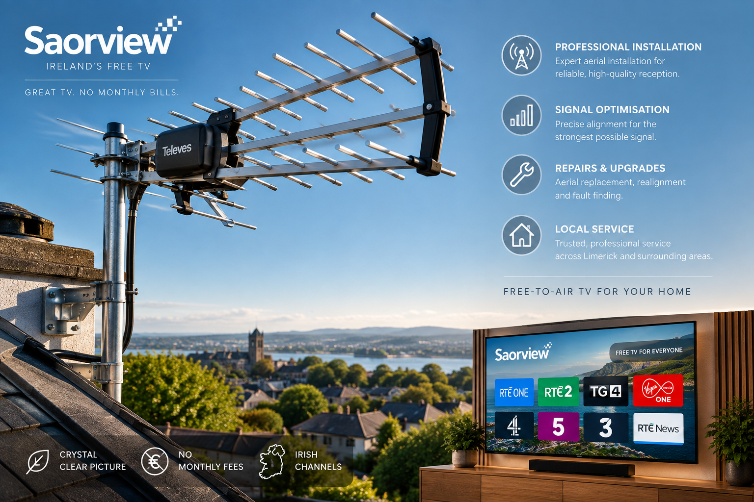 State of the art Saorview and aerial installation